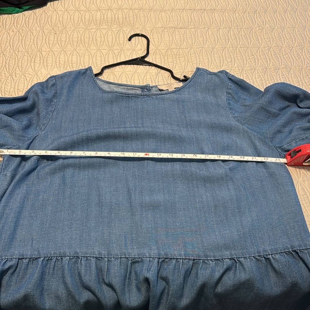 Loft chambray peplum top. - Picture 2 of 3